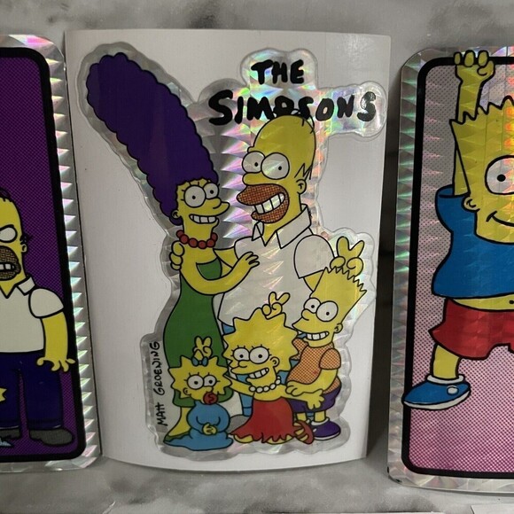 Vintage Lot of 6 The SIMPSONS Vending Machine Prism Stickers Bart Homer Marge - Picture 4 of 9